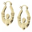 Claddagh Hoop Earrings in 14K Solid Yellow Gold