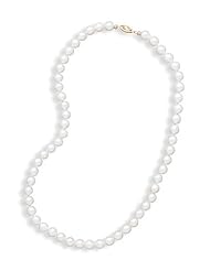 24" 6.5-7mm Cultured Freshwater Pearl Necklace Individually Knotted with a 14K Yellow Gold Clasp