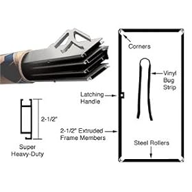 CRL Satin Anodized 62" X 82" Super Heavy-Duty Extruded K.D. Screen Door Kit