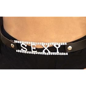 Rhinestone Belt With Leather Strap