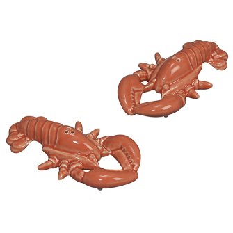 Coral Lobster Salt and Shakers S/P