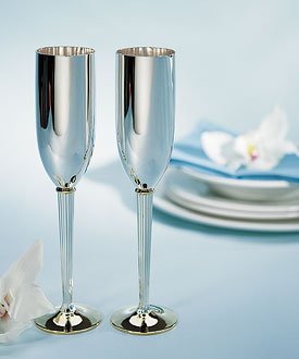 Classic Styling Interlocking Heart Stem Toasting Goblets - 2 flutes per package