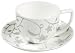Vinea Fine Bone China Rimmed Gun Metal 250ml Teacup & Saucer