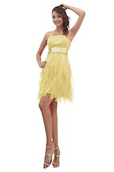Cocktail Short Satin/Tulle Beaded Crystals Open-Back Crystal Evening Dress/Homecoming Dress/Prom Dress/Party Dress 