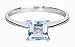 9ct White Gold 6mm Square Blue Topaz Ring