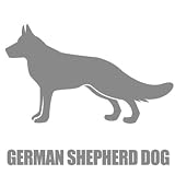 DOG シルエット ステッカー 横姿 シェパード DS-29A シルバー