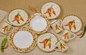 CHILI PEPPERS STONEWARE DINNER SET - CHILI PEPPERS COLLECTION SPLIT DECAL STONEWARE DINNER SET