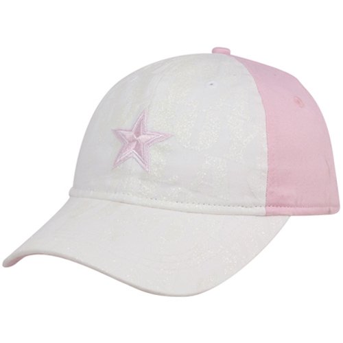 Reebok Dallas Cowboys Ladies White-Pink Sparkle Adjustable Slouch Hat