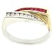 Two Tone 14KT Gold Bypass Ring Genuine Ruby Diamond New