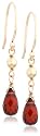 14k Yellow Gold, January Birthstone, Garnet Briolette Hook Earrings