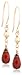 14k Yellow Gold, January Birthstone, Garnet Briolette Hook Earrings