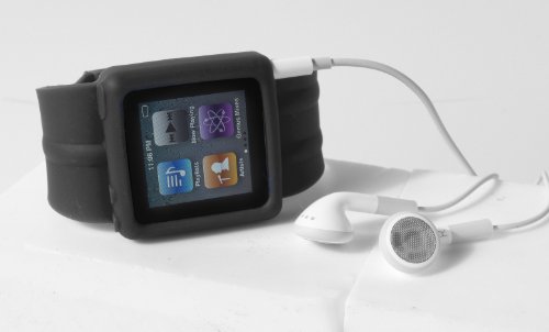 Silicone Protective Wrist Watch Band for Apple iPod Nano (6th Gen.) – Black