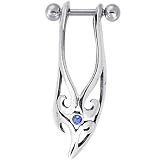 Sterling Silver 925 Blue TRIBAL GEM Right Cartilage Earring