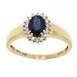 1 Carat Oval Cut Sapphire Diamond 14K Yellow Gold Ring