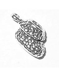 Sterling Silver 18" .8mm Wide Box Chain Necklace With Baby Bootie 3D Pendant