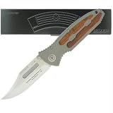 Boker Aluminum Handle Knife with Snakewood Inserts and Bayonet Style Blade