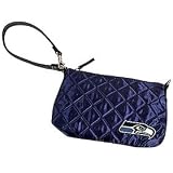 Seattle Seahawks Quilted Wristlet Purse Lined And Made Of A Soft Shiny Quilted Fabric