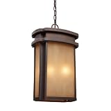 Elk Lighting 42143/2 2 Light Outdoor Pendant In A Clay Bronze Finish