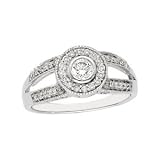 14K White Gold Diamond Engagement Ring - 0.50 Ct.
