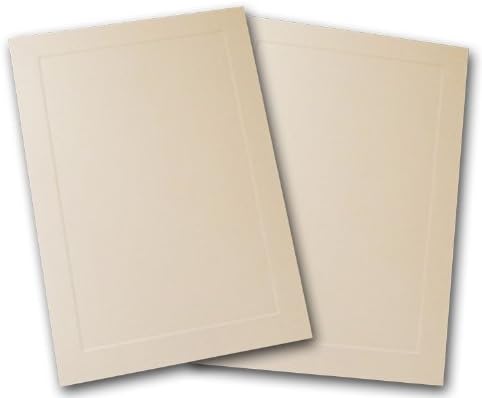 Leader Opaque Natural 5 1/2 Bar Embossed Panel Flat Cards - 50 Pk