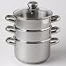 Hoffritz Healthworks 3-Tier Stainless Steel Steamer Set