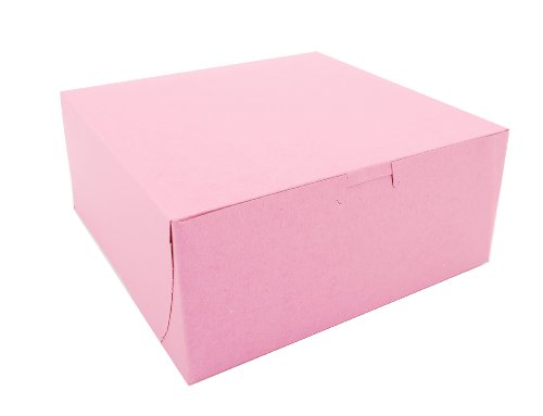 Southern Champion Tray 0861 Clay Coated News Paperboard Pink Non Window Lock Corner Bakery Box, 9