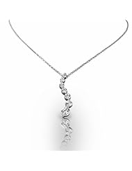 Palladium Breath Taking Journey Diamond Pendant featuring Seven Round Brilliant Diamonds. 1 CTW