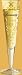 Champagne Glass, Champus, Sensuality, Designer Gold Silver Champagne Flute w/ Napkin in Gift Box