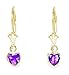 14k Yellow Gold February Birthstone Amethyst CZ title=