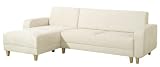 Max Winzer 2760832 Carrie Polsterecke 2.5-Sitzer mit Longchair links inklusiv Bettfunktion Mikrovelours, creme