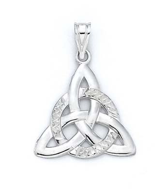 14k White Celtic Pendant