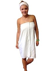 Beauty: Spa Wrap + Headband, Cotton Velour, Snaps, Pocket, Womens Small -5X Plus Sz - custom made for camo chique