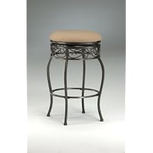 Hillsdale Lincoln 26-Inch Backless Swivel Counter Stool, Black Gold Finish with Beige Fabric