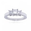 1 Carat Three Stone Diamond Anniversary Ring in 14K White Gold