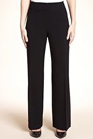 Flat Front Stitch Waist Bootcut Stretch Trousers