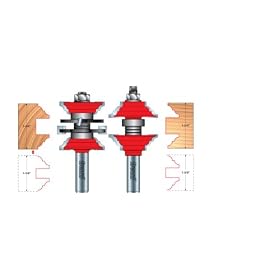 Freud 99-269 2 Piece Entry and Interior Door Router Bit System 1-3 4 and 1-3 8 Doors, Cove and Bead... by Freud