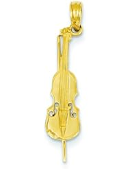 14K Gold Cello Charm