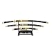 New Fury Hissing Dragon Sword Set of 3 Swords Stainless Blade & Handle Includes Woode...