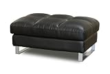 Valentino Black Rectangular Ottoman By Diamond Sofa