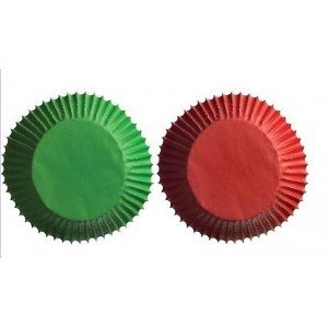 Cupcake cases - green & red