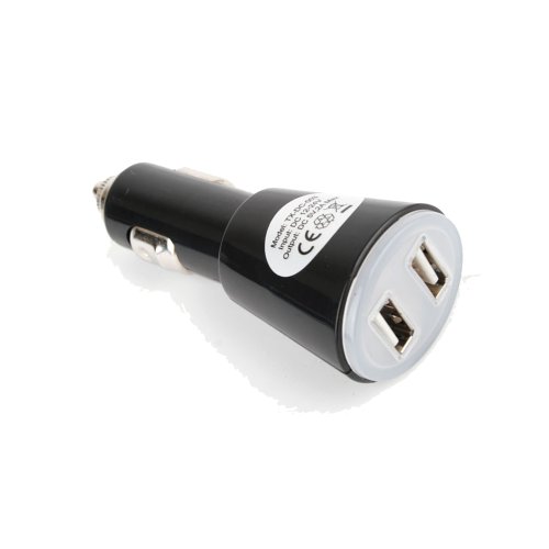 DURAGADGET In Car Cigarette Charger With Two USB Ports For Vodafone Smart Tab 10, Smart Tab 7 & ASUS VivoTab RT