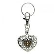 Sterling Silver Gold Tone Purse Charm - Filigree Heart