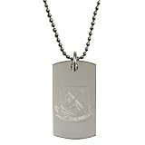 West Ham United FC. Stainless Steel Engraved Crest Dog Tag and Chain