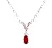 14k White Gold Natural Ruby & Diamond Mini Necklace Pendant Ct.tw 0.45