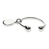 Sterling Silver Round Tag Keychain
