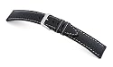 RIOS1931 Uhrenarmband Echt Bueffel Schwarz Bandanstoss 20 mm