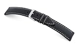 RIOS1931 Uhrenarmband Echt Bueffel Schwarz Bandanstoss 22 mm