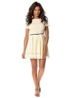 Bleu Marine Vestido Nuage (Beige)