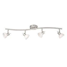 Spot Light - 4 Light Track Spot Lighting Fixture - Satin Nickel - White Frosted Opal Glass... by Vaxcel Lighting