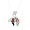 Southwestern Turquoise and Sugilite Inlaid Bear Pendant in Sterling Silver by Native American Indian Artist Calvin Begay with 16" Sterling Bead/Bar Chain, #7781